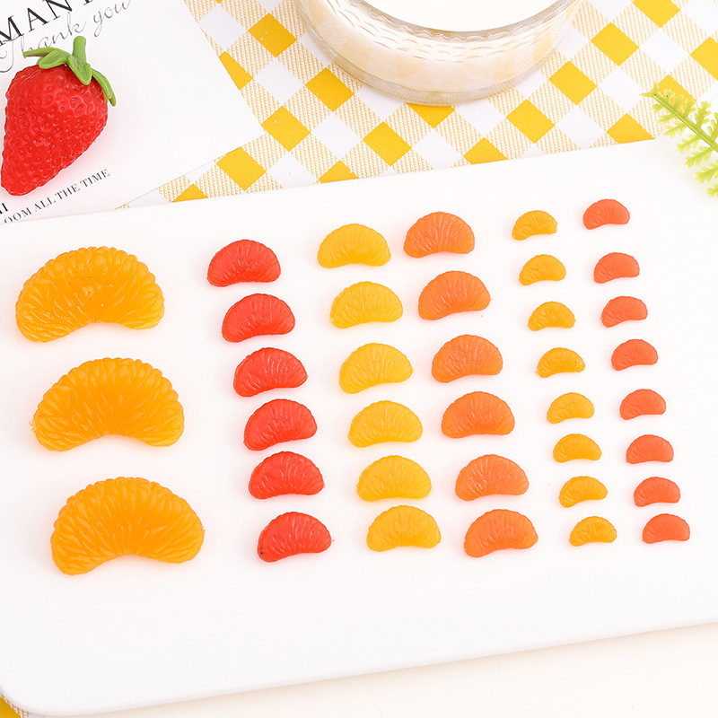 Mini Artificial Orange Petal Model Artificial Fruit Orange Block Grapefruit Petal DIY Food Play House Fruit Accessories