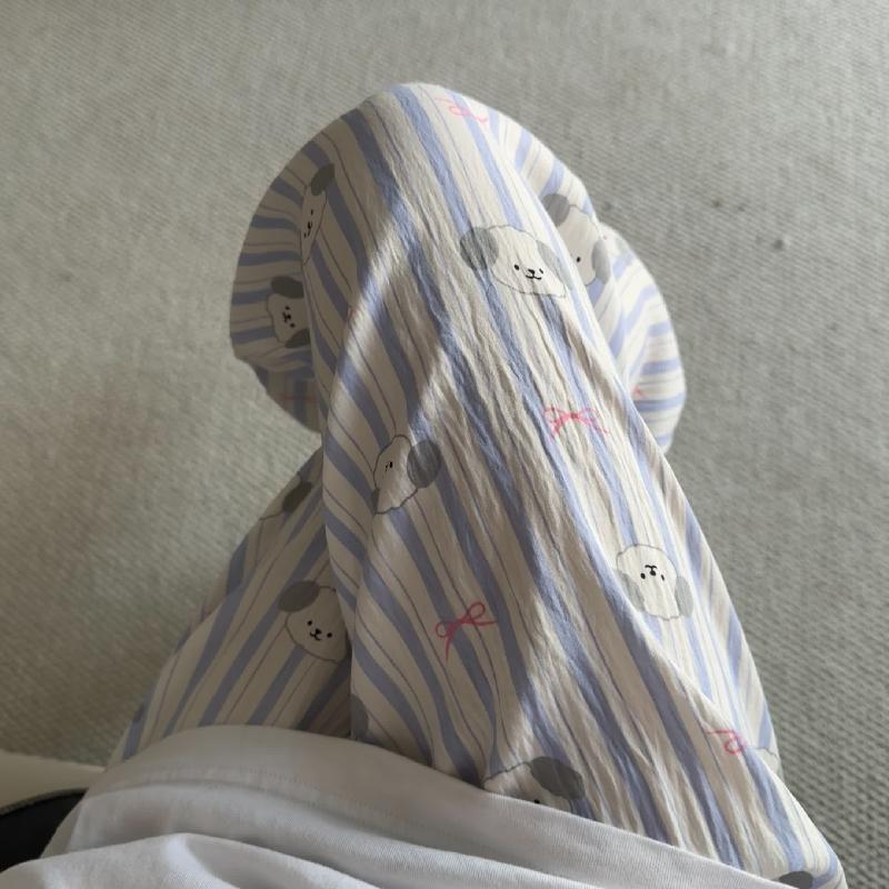 Primavera y verano · Pantalones de pijama casuales para mujeres pantalones a prueba de mosquitos rojos en línea 2025 nuevos pantalones caseros para llevar
