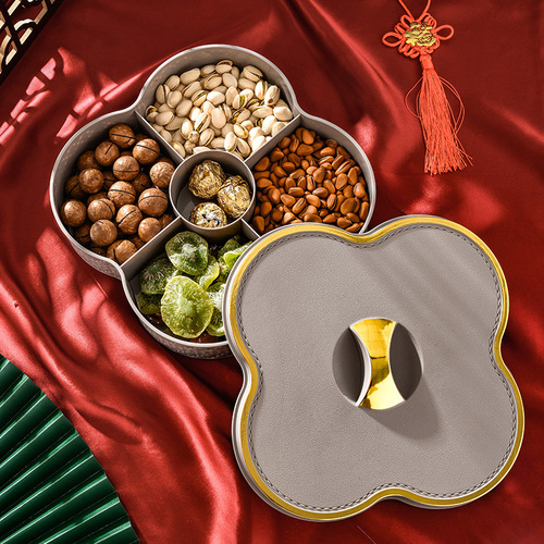 Light luxury national style fruit box household multi-layer dried fruit box with lid fruit plate nut candy box can be superimposed on the living room snack tray