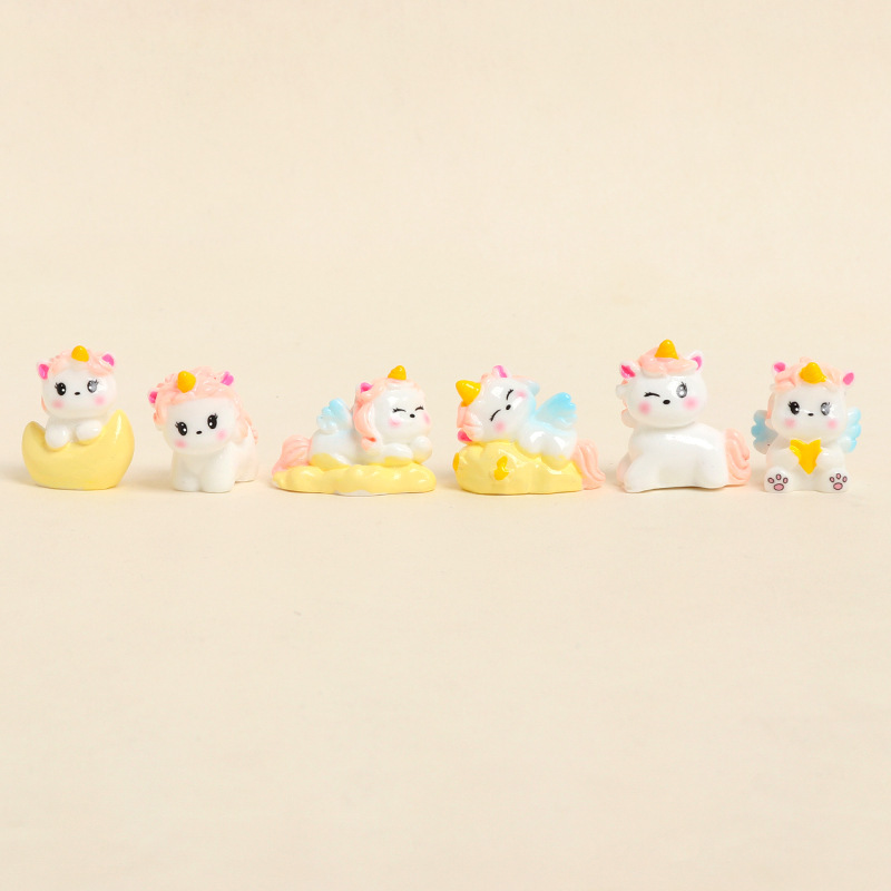 かわいい樹脂ユニコーンクラウドかわいい diy ジュエリーアクセサリーキーホルダーアクセサリーデスクトップ車の装飾品|undefined