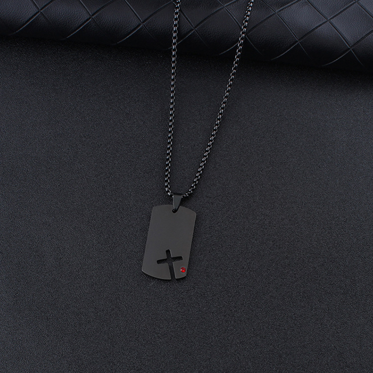 1 Piece Quantity Simple Style Cross 201 Stainless Steel Plating Hollow Out Inlay Zircon Unisex Pendant Necklace Men Pendant Necklaces