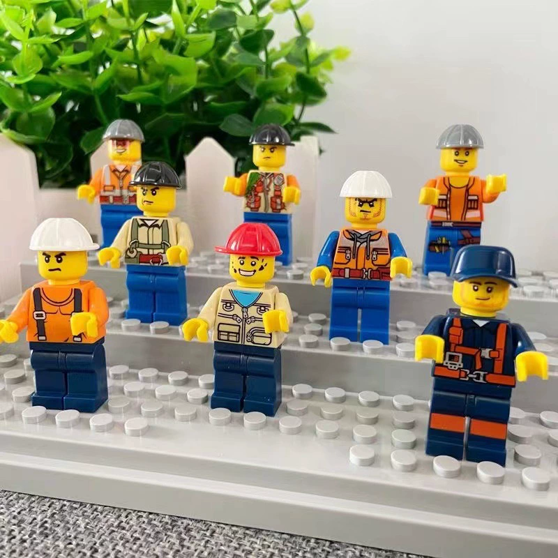 Конструктор Lego, деревянный человечек, минифигурки, кукла, игрушка для мальчиков и девочек, дорожная полиция, подарок на день рождения