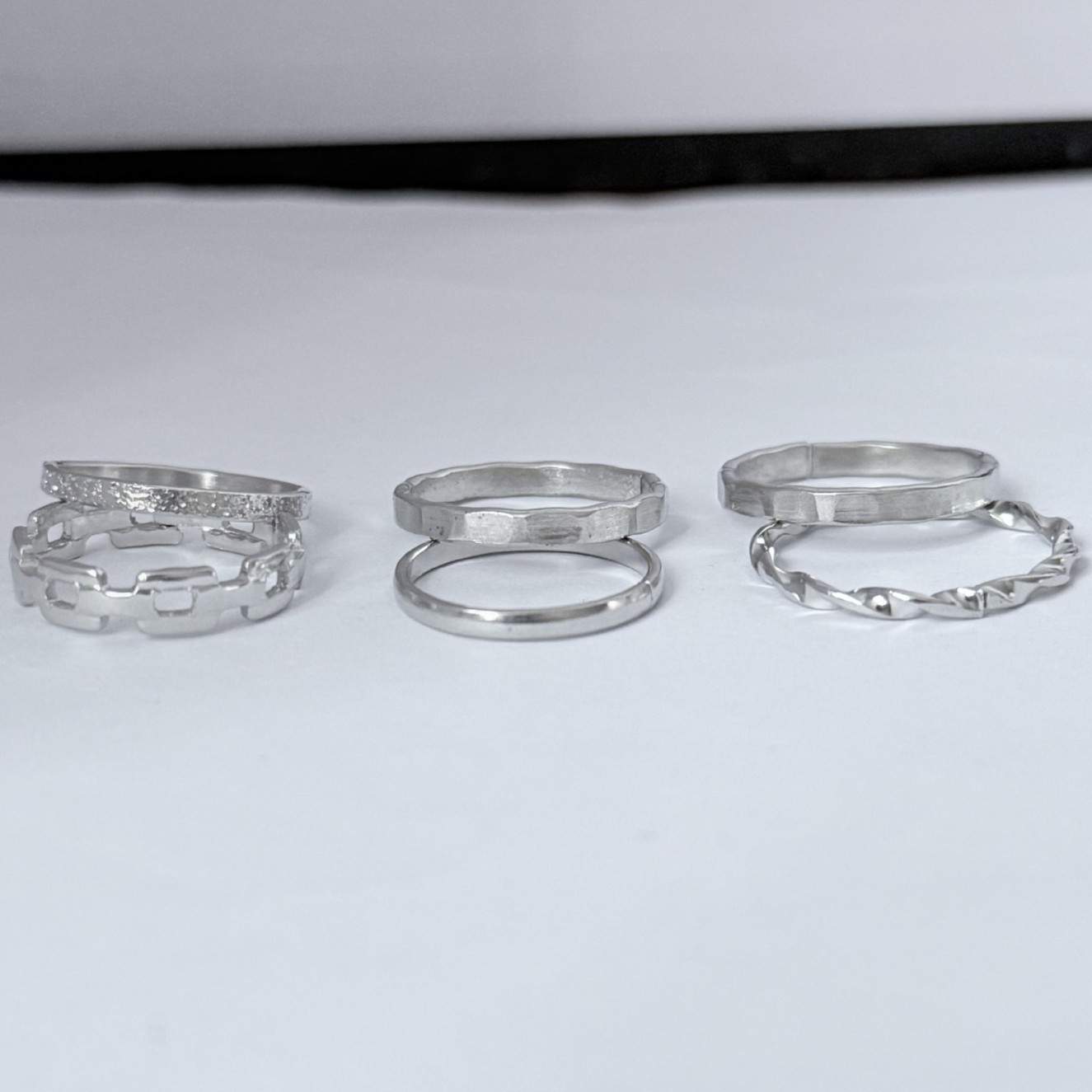 Cross-Border Chain Starry Sky Plain Closed Ring Set Six-Piece Multi-Joint Ring Women's Simple Couple Ring