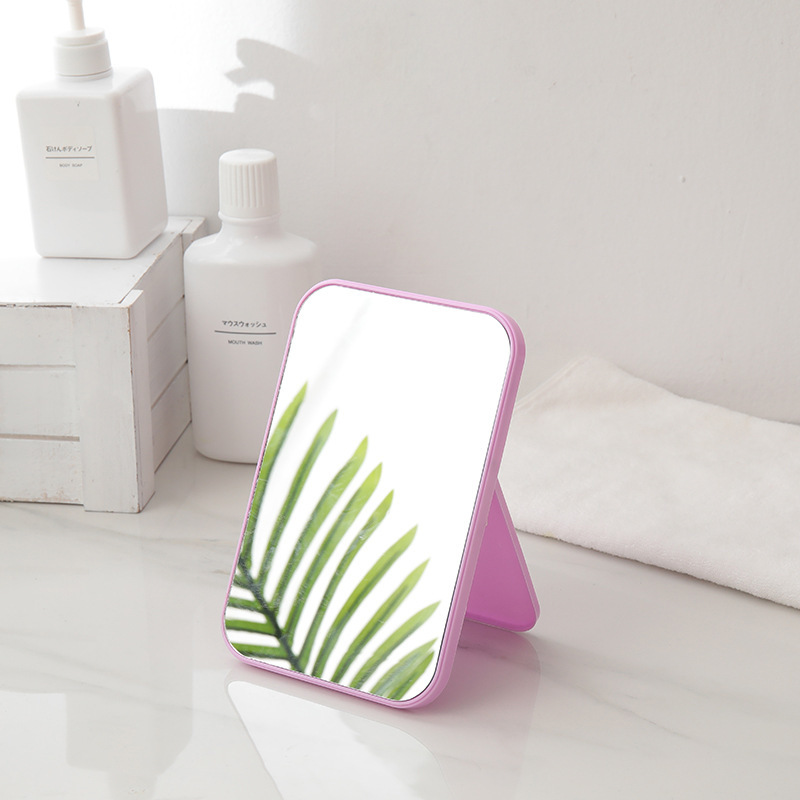 Mirror Portable Make-up Mirror Folding Portable Mirror Dormitory Students Small Mirror Desktop Can Stand Dressing Mirror Girl