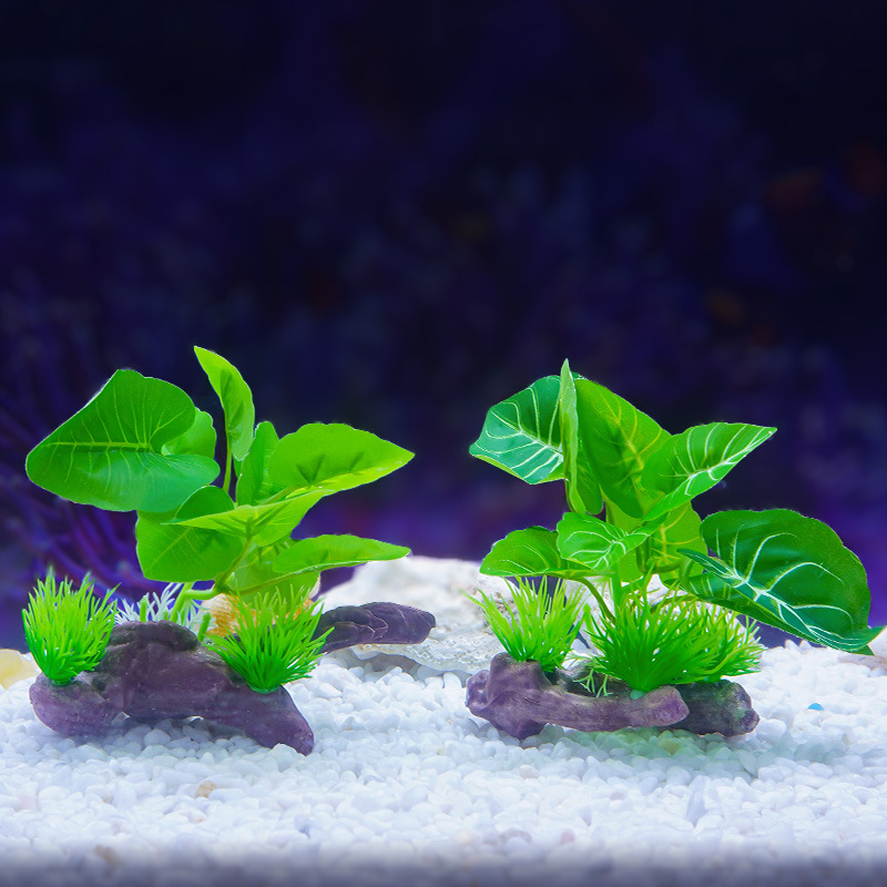 Simulación de plantas acuáticas, tortugas, peceras, plantas, acuarios, peceras, decoraciones de paisajismo de plástico