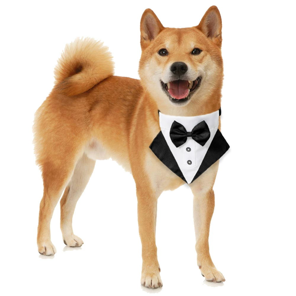 В наличии трансграничный Новый британский стиль Свадебный костюм Собака Слюна полотенце свадебный треугольник полотенце украшения для домашних животных оптом