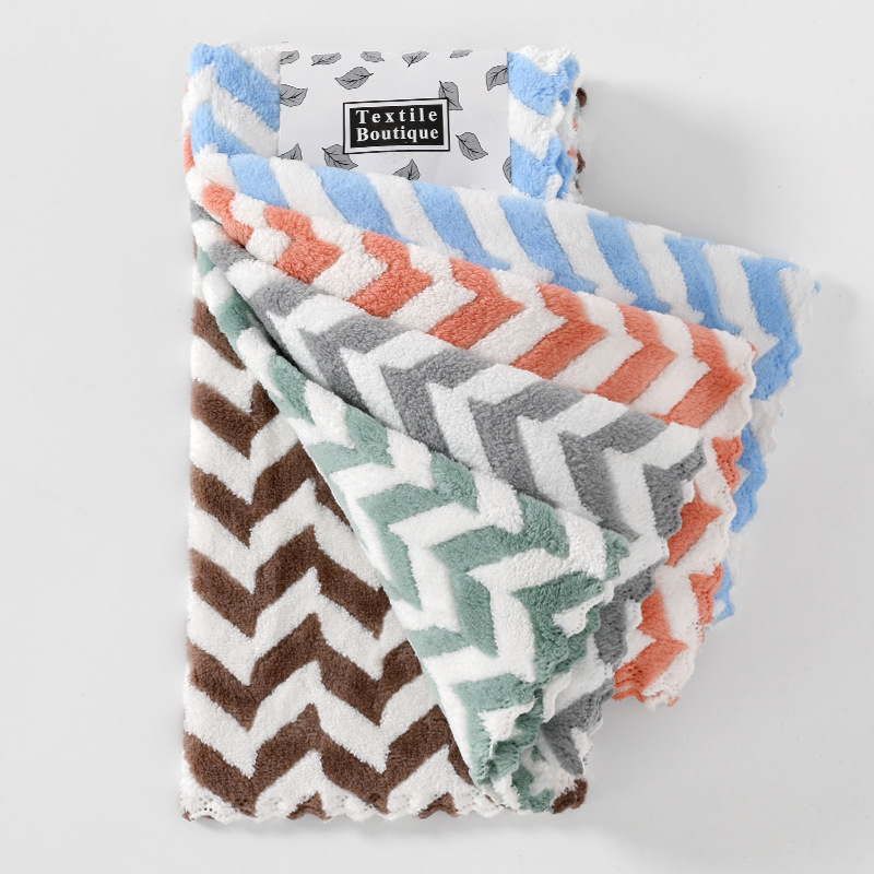 5 toallas de coral 30 * 30 toallas de cocina toallas de leopardo suave absorción de agua toallas de té transfronterizas
