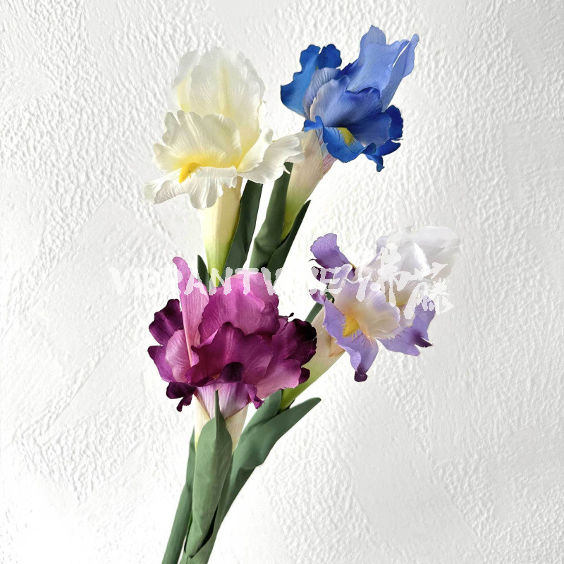 Artificial iris flower wedding decoration fake flower home decoration flower arrangement photography props Flower cross-border foreign trade