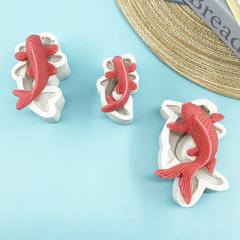 大小鯉魚金魚硅膠模具翻糖蛋糕年年有餘金魚糖藝巧克力烘焙裝飾模