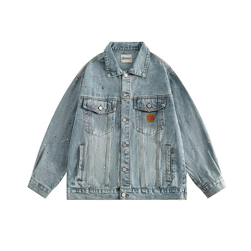 2024 Spring and Autumn Denim Coat Men and Women Ins Fashion Brand Hong Kong Style Retro Loose High-end Jacket Korean Fashion