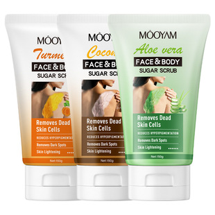 Facial Body Scrub Exfoliating Body Scrub Aloe Vera Coconut Turmeric Scrub Cross-Border Full English