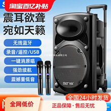 先科广场舞音响专业户外k歌音箱带话筒家用拉杆蓝牙手拉麦克风无