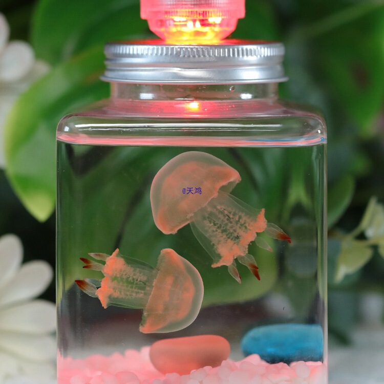 Jellyfish Live Tank Suitable for Domesticated Kidsren, Students, Small Animals, Pets, Mini Lazy Sea Moon, Red Moon Luminous Ecology