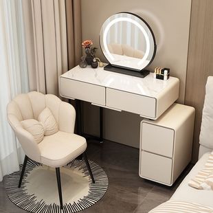 Modern Simple Small Apartment Solid Wood Dressing Table Cream Style Bedroom Dressing Slate Dressing Table Glass Dressing Table Cabinet
