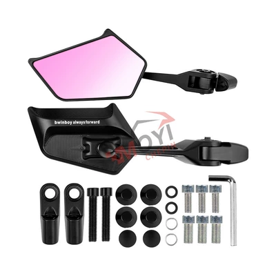 Motorcycle rearview mirror Suitable for Niu Yadi No. - black-purple-glass