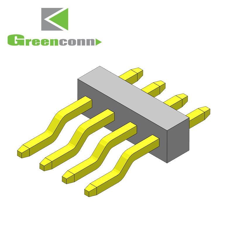 格棱2-40Pin平行于PCB板SMT焊接排针系列间距1.00mm单排排针连接器