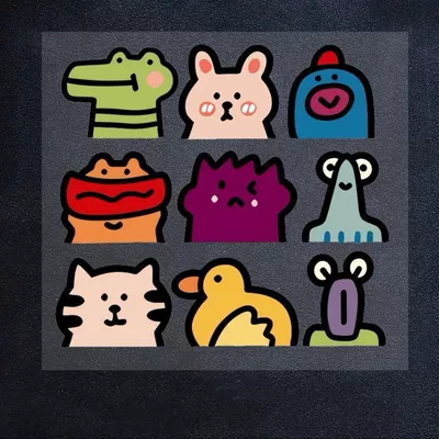 Car Small Animal Pattern Stickers for Other Electric Vehicle Accessories - cartoon-q-boy-small-animal-b-version-1