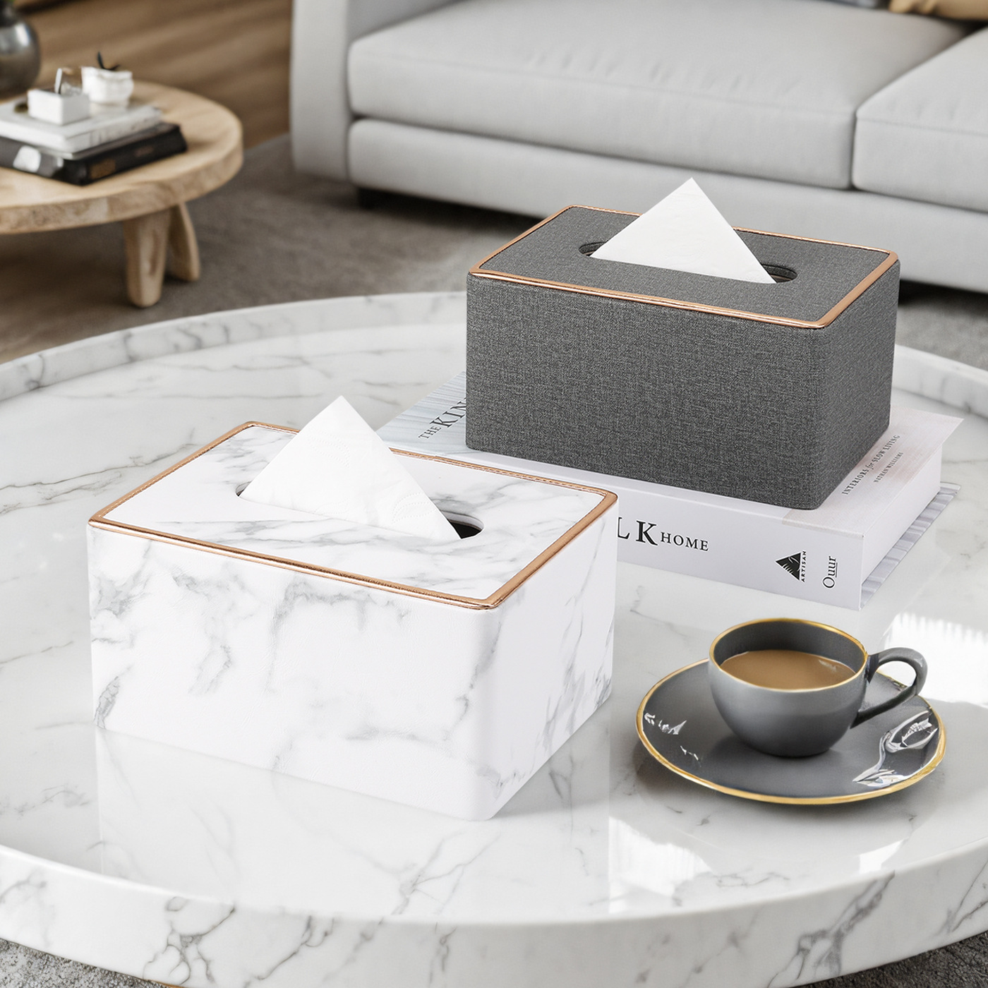 Mármol textura luz lujo servilleta tejido caja hotel restaurante cuero tejido caja hogar tejido caja cartón en stock