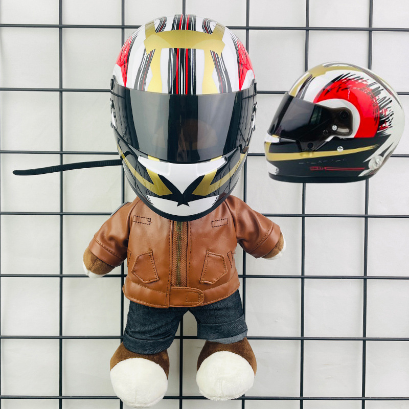 Coche eléctrico colgante oso muñeca casco cuero juguete coche tronco montar decoración 4S reparación tienda locomotora muñeca