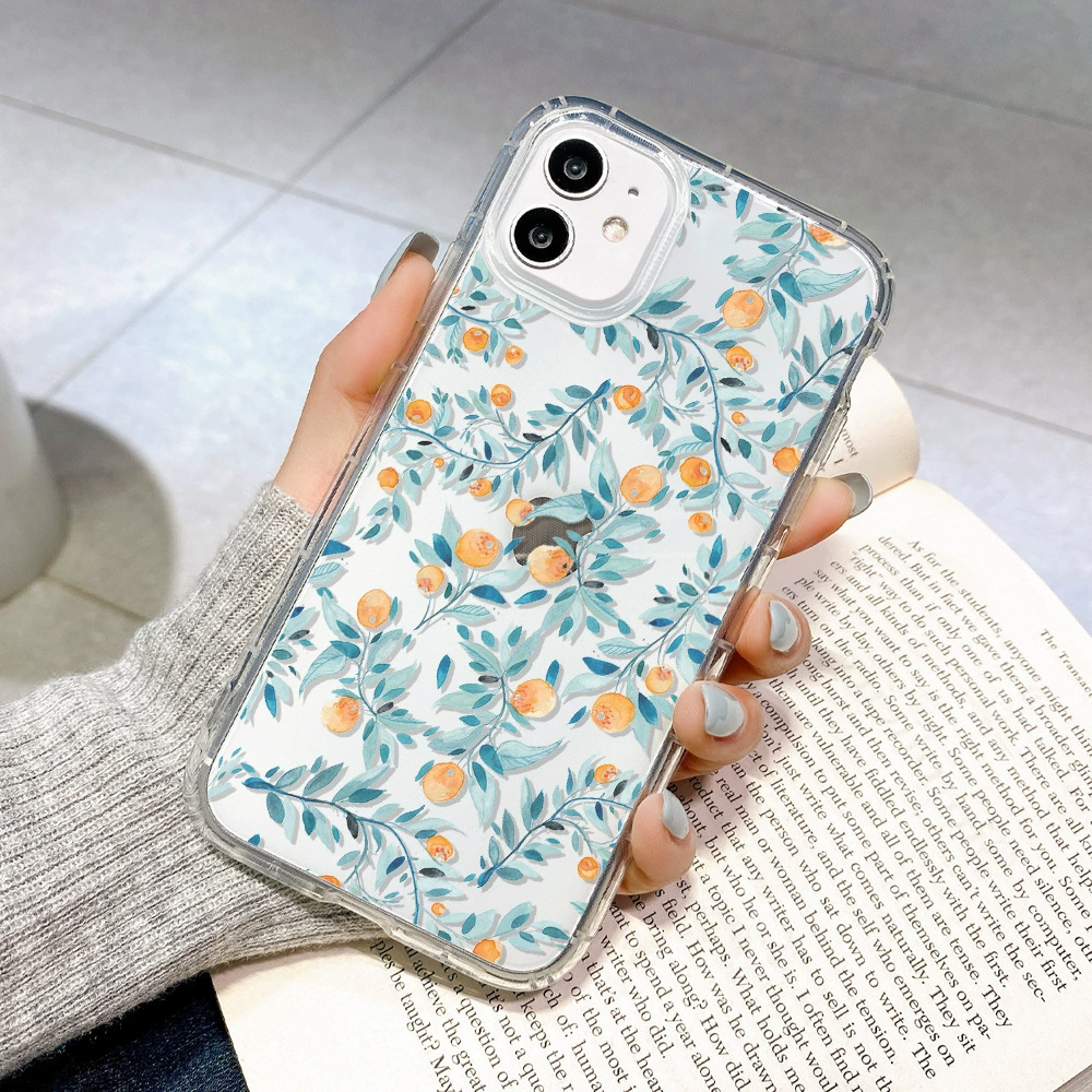 Apple, свежий совместимый чехол для телефона, iPhone13 Pro, прозрачный гибкий тыль, цветы, iphone, оптом