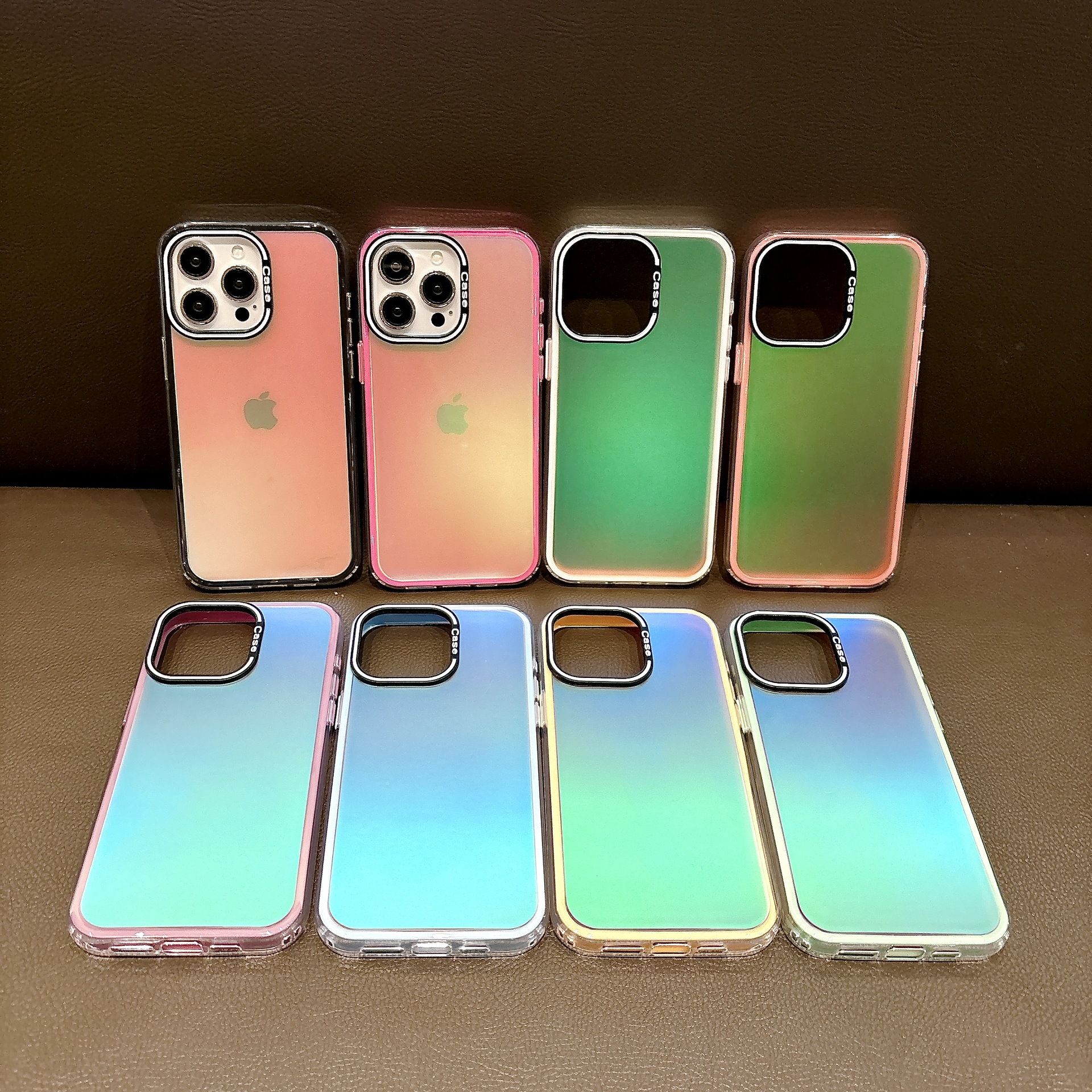 Aplicable a Apple 16 colores tridimensional linda funda para teléfono móvil iPhone15Promax cubierta protectora de punto de onda de ventana galvanizada