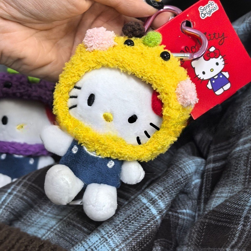 黑色草帽kitty帽宝宝挂件爱心扣公仔玩偶可爱赫本风挂饰钥匙扣|undefined