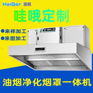 油烟净化烟罩一体机内循环不锈钢商用厨房饭店餐厅无管道净化器