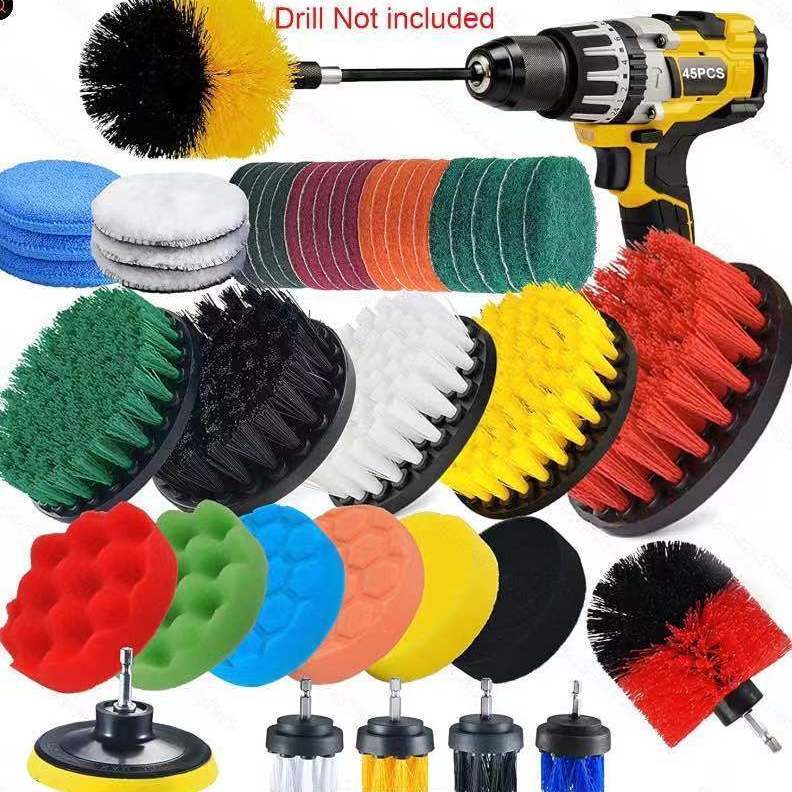 Household Universal Electric Drill Kitchen Bathroom Car Floor Tile Polishing Artifact Scouring Pad Multi-Function Kit