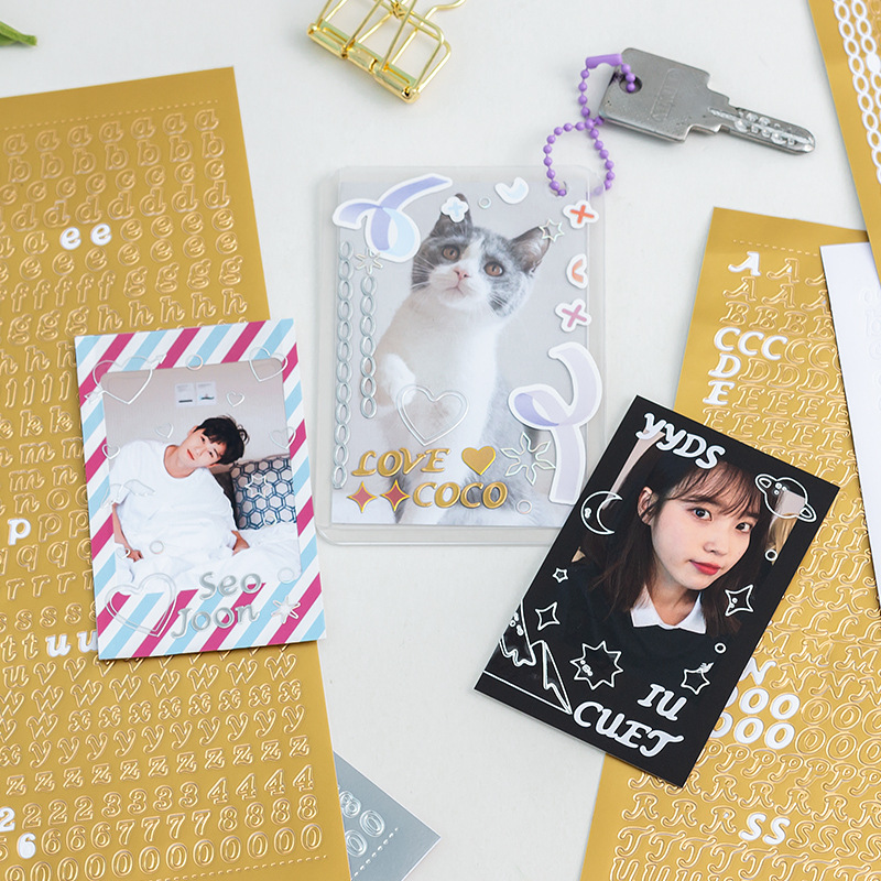 Gu Ka tarjeta pequeña decoración ins estrella marca pegatinas de material Colorido PVC letras inglesas y números mano cuenta pegatinas
