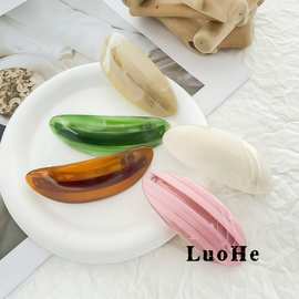 络禾饰品韩版金标高级感发卡半扎发夹发饰醋酸弹簧夹一字夹头饰女