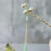 Green fresh Chinese hairpin with tassels, retro hairgrip, Hanfu, hair accessory