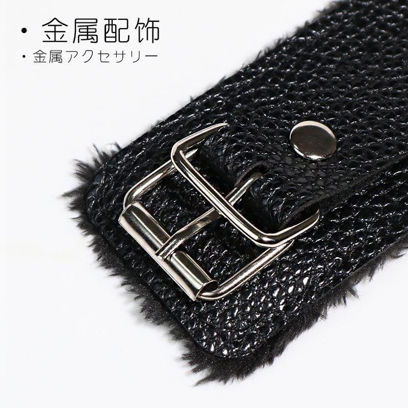Cherry Cube SM - Juego de esposas de felpa texturizadas, pulsera, esposas para tobillos, collar para el cuello, juguetes alternativos, juguetes sexuales para adultos