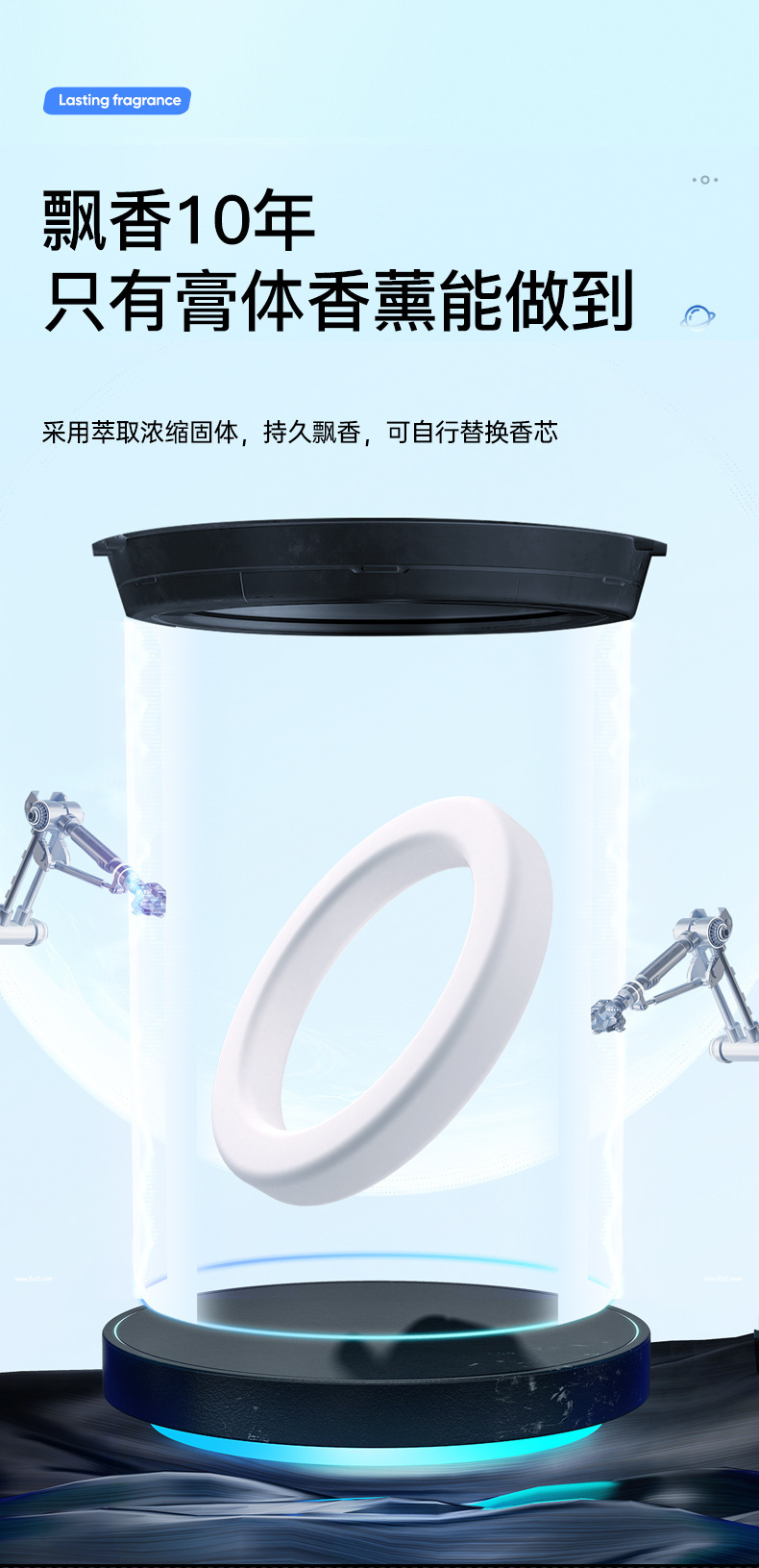 Car Solar Perfume Interior Aromatherapy Ornaments Lasting Light Fragrance Cologne Men's Car Supplies Aerospace Planet Ornaments
