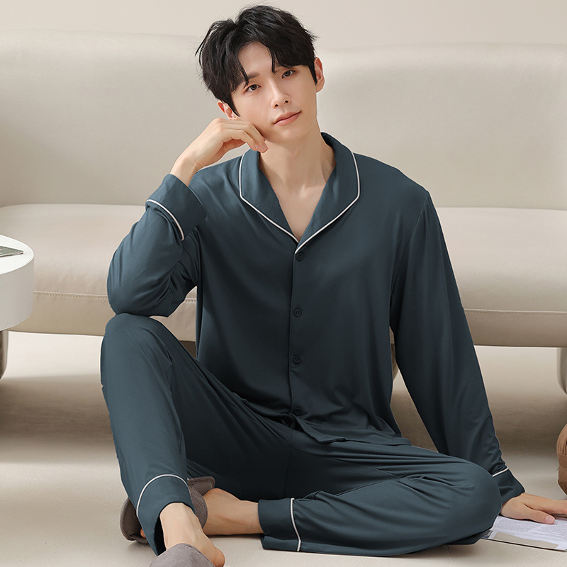 Pijamas para hombres 2024 nuevo hielo de invierno y otoño hombre de gran tamaño de alta sensación moda ropa de casa primavera y otoño mangas largas