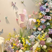 仿真花高级莫奈系装饰假花婚庆礼堂路引花排外贸家居装饰拍摄批发