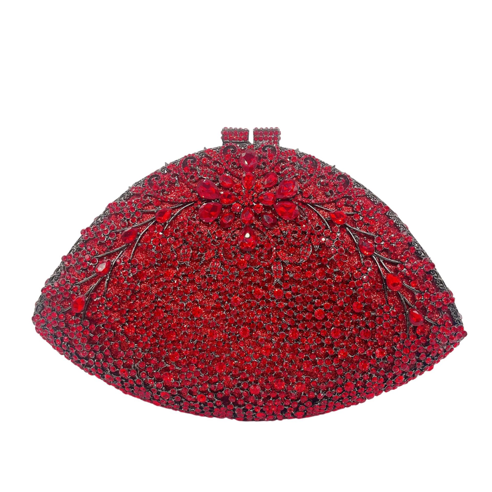 Túi clutch dạ hội đính kim cương hoa tử đằng phong cách Âu Mỹ — Màu vàng kim, Vàng AB, Đế vàng kim cương, Xanh nước hồ chi tiết 9