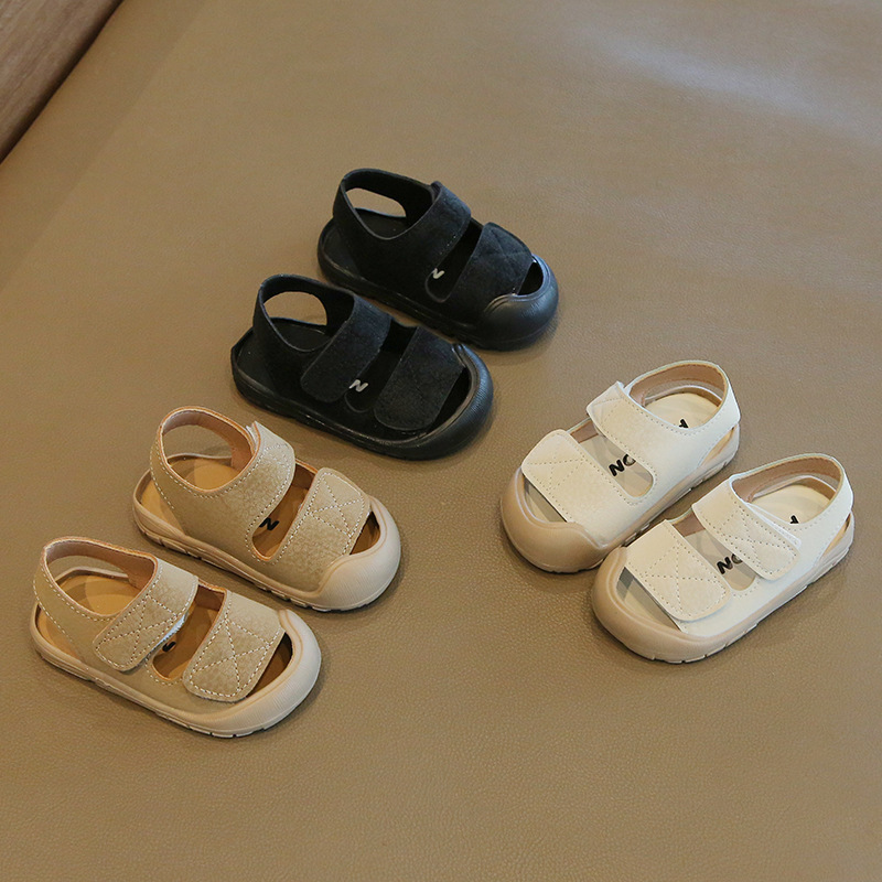 Anti-Collision Baby Shoes, Simple Baby Girl's Toe-Cap Sandals, Toddler Shoes, Baby Soft-Soled Beach Shoes for Boys and Girls, 1-3 Years Old