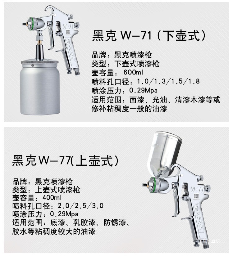 Heike Spray Gun Paint Spray Gun W-71 Latex Paint Sheet Metal Car Furniture Spray Paint Tool Pneumatic Spray Paint Gun Peihui