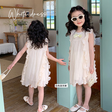 白色连衣裙韩国女童洋气夏装新款女宝宝公主裙长裙韩版儿童裙子