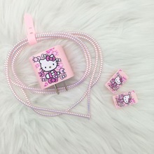 磨砂适用于苹果20w充头保护套18w快充套软充头线夹咬线器卡通创意