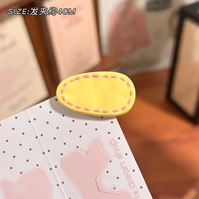 多巴胺彩色刘海发夹女夏天碎发鸭嘴一字夹发卡ins侧边夹子头饰品|undefined