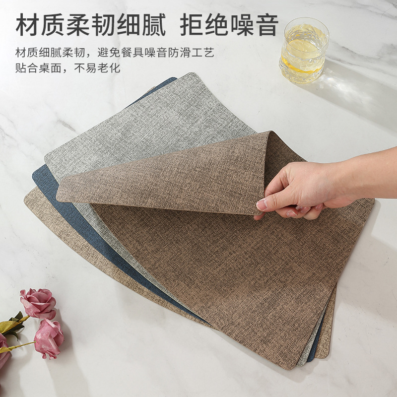 PVC 커버 가죽 플레이스 매트 양면 방수 팬 모양의 플레이스 매트 유럽식 서양식 플레이스 매트 스몰 사이즈 원형 테이블 플레이스 매트