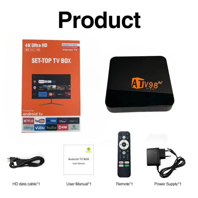 Иностранная торговля Google TV5G двухдиапазонный Bluetooth ATV сетевой ТВ-бокс с голосовым пультом TVBOX сетевой плеер
