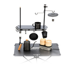 户外露营灯架野餐收纳桌板铝合金折叠置物架挂架桌面多功能餐具架