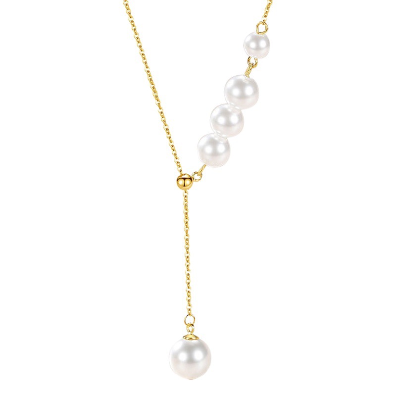 Nueva plata esterlina S925 transfronteriza Venta caliente perla borla collar mujer moda francés Cadena de plata de alto grado ins mismo estilo