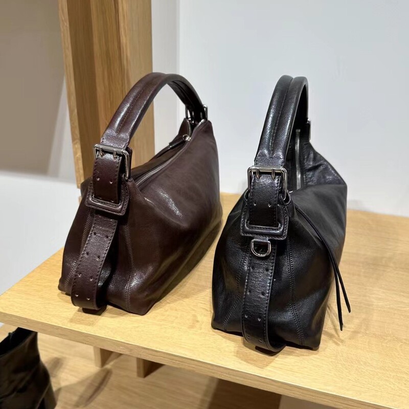 Lemair*e 新しい第一層牛革ホーボー脇の下バッグニッチバゲットバゲットショルダーバッグハンドヘルドレディースバッグ|undefined