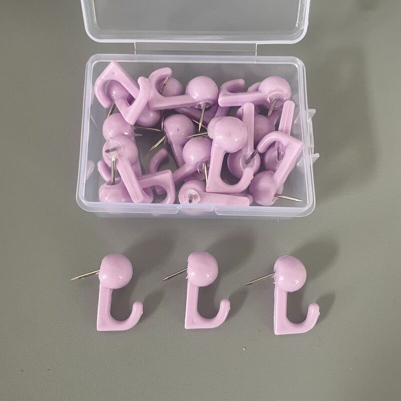 メーカー卸売りカラーかぎ針プラスチックフック針釘コルク板画鋲収納フック壁荷重部品釘|undefined