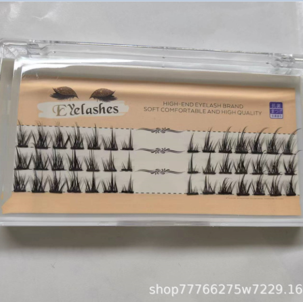 Principiante nuevo segmentado pequeño diablo pestañas postizas flor pelo solo racimo injerto pestañas postizas natural en stock al por mayor