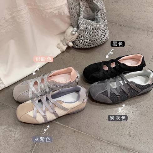 Korean Blogger~2026 Spring and Autumn New Cross-Strap Functional Ballet Mary Jane Casual Shoes Women's Sneakers