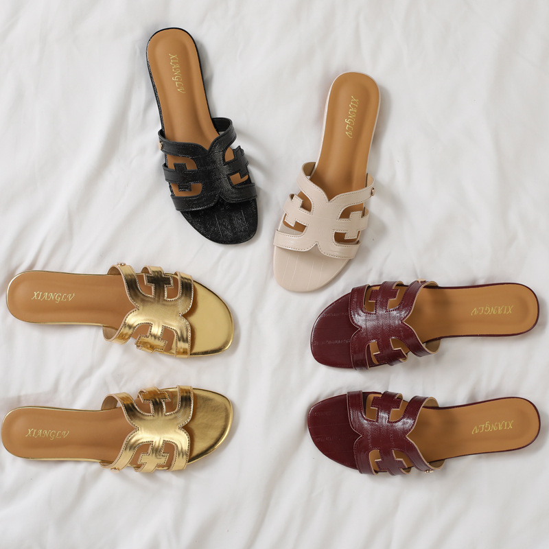 Women's Summer Outdoor Slippers, New Trendy Versatile Beach Slide For Travel And Vacation, Flat Sandals_vogvips.com
